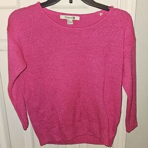 Forever 21 Fuchsia Crew Neck Sweater